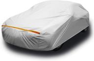 uv protection car cover for sedan l (191&#34;-201&#34;), ohuhu universal outdoor auto cover - windproof, dustproof, scratch resistant logo