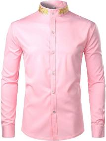 img 4 attached to 👕 Stylish Hipster Embroidery Mandarin X Large Men's Clothing and Shirts by ZEROYAA - Elevate Your Fashion Game!