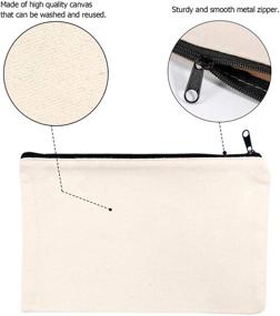 img 2 attached to Ensbelei 15 Pack Blank DIY Craft Bag Canvas Pen Case Blank Makeup Bags - Versatile Travel Cosmetic Bag Set: Multi-Purpose, Cotton Canvas, Invoice & Bill Bag - 8.3 × 4.8 Inch