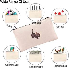 img 1 attached to Ensbelei 15 Pack Blank DIY Craft Bag Canvas Pen Case Blank Makeup Bags - Versatile Travel Cosmetic Bag Set: Multi-Purpose, Cotton Canvas, Invoice & Bill Bag - 8.3 × 4.8 Inch
