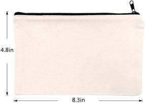 img 3 attached to Ensbelei 15 Pack Blank DIY Craft Bag Canvas Pen Case Blank Makeup Bags - Versatile Travel Cosmetic Bag Set: Multi-Purpose, Cotton Canvas, Invoice & Bill Bag - 8.3 × 4.8 Inch