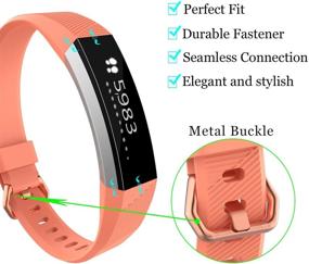 img 3 attached to 🍊 KingAcc Silicone Replacement Bands for Fitbit Alta HR and Fitbit Alta - Buckle Wristband Strap for Women and Men (1-Pack, Orange, Small)