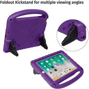 img 2 attached to ✨ HDE Purple iPad Cover for Kids 9.7" 2018/2017 - Childproof Case with Strap, Built-in Screen Protector, Holder, Handle & Stand - Compatible with iPad 5th Gen (2017) & iPad 6th Gen (2018)