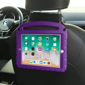 img 3 attached to ✨ HDE Purple iPad Cover for Kids 9.7" 2018/2017 - Childproof Case with Strap, Built-in Screen Protector, Holder, Handle & Stand - Compatible with iPad 5th Gen (2017) & iPad 6th Gen (2018)