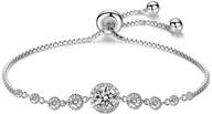 filoboko women girls adjustable sliding bead clasp sparkly flower bracelet - silver & gold plated with aaa cubic zirconia - perfect for wife, mother, and girlfriend logo
