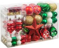 🎄 99-pack assorted shatterproof christmas ball ornaments set - xmasexp green-gold decorations for xmas tree - reusable hand-held gift package included logo