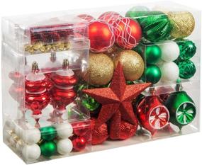 img 4 attached to 🎄 99-Pack Assorted Shatterproof Christmas Ball Ornaments Set - XmasExp Green-Gold Decorations for Xmas Tree - Reusable Hand-held Gift Package Included