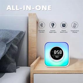 img 3 attached to 🔊 All-In-One Bluetooth Speaker with Alarm Clock, LED Night Light, Temperature Display, Hands-Free Calls, MP3 Player & USB Charger: The Ultimate Solution for Heavy Sleepers & Adults