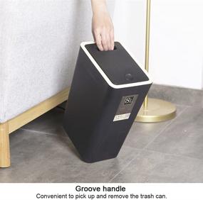 img 2 attached to Baffect 2.1 Gallon Kitchen Trash Can with Lid - Black, Ideal Plastic Waste Bin for Bathroom, Bedroom, Living Room, Office