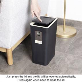img 3 attached to Baffect 2.1 Gallon Kitchen Trash Can with Lid - Black, Ideal Plastic Waste Bin for Bathroom, Bedroom, Living Room, Office