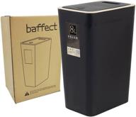 baffect 2.1 gallon kitchen trash can with lid - black, ideal plastic waste bin for bathroom, bedroom, living room, office logo