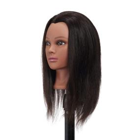 img 3 attached to 💇 Hairginkgo 18-20" 100% Human Hair Training Practice Head: Ideal for Styling, Dyeing, and Cutting Techniques (Model 91806B0212)