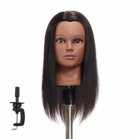 img 4 attached to 💇 Hairginkgo 18-20" 100% Human Hair Training Practice Head: Ideal for Styling, Dyeing, and Cutting Techniques (Model 91806B0212)