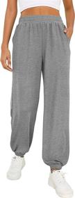 img 3 attached to 👖 Saloogoe Women's High Waisted Baggy Sweatpants: Stylish Fall Pants with Cinch Bottom Joggers and Pockets