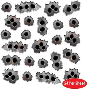 img 3 attached to 💥 Bullet Holes Peel and Stick Party Decoration (1 pack) - Set of 24