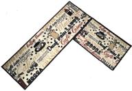 ☕️ 2-piece kitchen rugs set with rubber backing, easy to clean and slip-resistant, (15"x47"+15"x23", coffee bean) logo