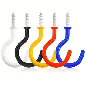 img 4 attached to Rustark 30 Pcs Mixed Color Ceiling Hooks Screw-In Wall Hooks Assortment Set