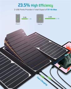img 3 attached to 🌞 KINGSOLAR 21W Portable Solar Charger: Waterproof, Foldable Solar Panel Charger with 2 USB Ports for Camping, Cell Phone, Tablet, GPS, iPhone, iPad, Camera & More