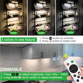 img 3 attached to 💡 Convenient Remote Control Under Cabinet Lights: Battery Operated, 20-LED Closet Light, Wireless Stick-on Counter Lighting with Touch Night Light for Kitchen Hallway Stairs - Dimmable & Timing, 4 Pack