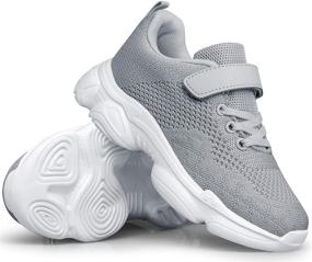 img 4 attached to MURDESOT Boys' Toddler Athletic Running Sneakers