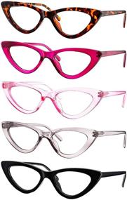 img 4 attached to Yogo Vision Reading Glasses: 5 Pk Cateye Eyeglasses for Women with Light Spring Hinge Frame