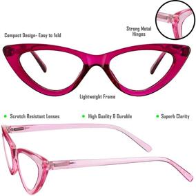 img 1 attached to Yogo Vision Reading Glasses: 5 Pk Cateye Eyeglasses for Women with Light Spring Hinge Frame