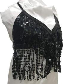 img 1 attached to 🌸 Wuchieal Women's Belly Dance Costume Sequin Bra Tassel Top for Party Club Wear