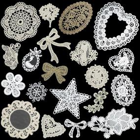 img 4 attached to 🎭 Lace Appliques Patches for Adult/Kids Face Mask - Crochet Lace Doily - Crocheted Doilies - DIY Craft Wedding Party Gift Decoration (Assorted Pack of 20 pcs)