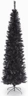 🎄 7ft black tinsel artificial christmas tree by national tree company, includes stand логотип