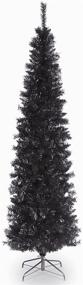 img 4 attached to 🎄 7ft Black Tinsel Artificial Christmas Tree by National Tree Company, Includes Stand