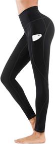 img 3 attached to Lingswallow High Waisted Yoga Pants - Yoga Leggings with Pockets for Tummy Control and 4-Way Stretch | Ideal for Workout, Running, and Yoga