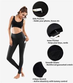 img 1 attached to Lingswallow High Waisted Yoga Pants - Yoga Leggings with Pockets for Tummy Control and 4-Way Stretch | Ideal for Workout, Running, and Yoga