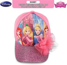 img 1 attached to 👑 Disney Frozen Elsa and Anna Glitter Pom Cotton Baseball Cap - Magical Headwear for Fans of the Beloved Sisters