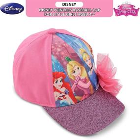 img 2 attached to 👑 Disney Frozen Elsa and Anna Glitter Pom Cotton Baseball Cap - Magical Headwear for Fans of the Beloved Sisters