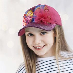 img 3 attached to 👑 Disney Frozen Elsa and Anna Glitter Pom Cotton Baseball Cap - Magical Headwear for Fans of the Beloved Sisters