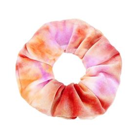 img 1 attached to 12pcs Wooyaya Korean Velvet Tie-Dye Scrunchies - Hair Ties & Ponytail Holders for Girls and Women, Stylish Hair Accessories