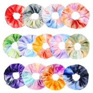 12pcs wooyaya korean velvet tie-dye scrunchies - hair ties & ponytail holders for girls and women, stylish hair accessories logo