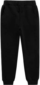 img 4 attached to 👖 Kids' Cozy Sherpa Fleece Lined Casual Pants (Ages 3-12 Years) by UNACOO