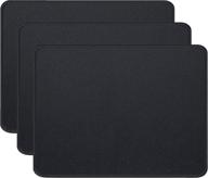 🖱️ gimnor 3-pack standard mouse pad with stitched edges - comfortable mouse mat pad for all types of mouse - laptop, computer, pc - non-slip rubber base - 10.3 x 8.3 inches - black logo