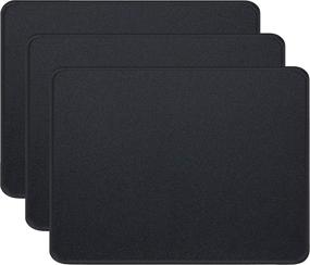 img 4 attached to 🖱️ Gimnor 3-Pack Standard Mouse Pad with Stitched Edges - Comfortable Mouse Mat Pad for All Types of Mouse - Laptop, Computer, PC - Non-Slip Rubber Base - 10.3 x 8.3 inches - Black