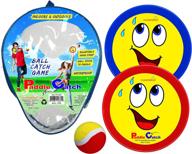 🏓 paddle catch toss and catch ball set: fun beach games for kids 4-8 - yard game toy with self stick paddle ball, 2 rackets, 1 ball, 1 bag логотип