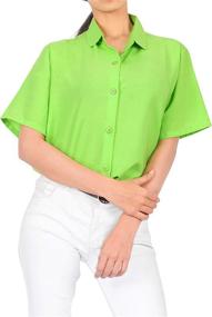 img 4 attached to LA LEELA Women's Solid Casual Blouse Tops - Business Shirt