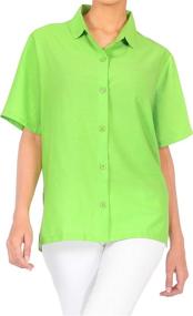 img 1 attached to LA LEELA Women's Solid Casual Blouse Tops - Business Shirt