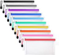 🎒 jarlink 20 pack 10 colors zipper mesh pouches - multicolor pen bags for office supplies, cosmetics, and travel accessories - multipurpose travel bags logo