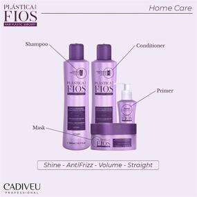 img 3 attached to 🛍️ Cadiveu - Home Care Set - Plastica Dos Fios Hair Smoothing Kit: Shampoo (300ml), Conditioner (300ml), Hair Treatment Mask (200ml), Hair Primer (110ml). (Set of 4)