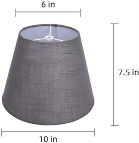 img 3 attached to 🌑 ALUCSET Small Lampshade in Grey Linen, Barrel Fabric Shade for Table and Floor Lamps, 6x10x7.5 inch, Handcrafted with Natural Linen, Spider Fitting