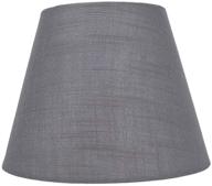 🌑 alucset small lampshade in grey linen, barrel fabric shade for table and floor lamps, 6x10x7.5 inch, handcrafted with natural linen, spider fitting logo