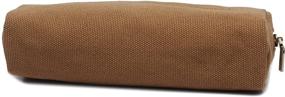 img 2 attached to Karitco Coffee Brown Canvas Pencil Case: Premium Quality with Brass Zipper (7.3 x 3 Inch)