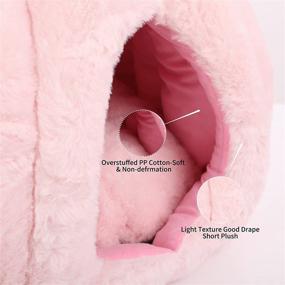 img 3 attached to 🐱 ROZKITCH Pink Cat Houses for Indoors: Soft Cat Bed House Tent Cave with Removable Washable Cushion Pillow Pad for Self-Warming Comfort, Ideal for Kitten Puppy Small Dogs and Other Small Animals