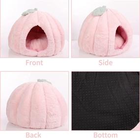 img 2 attached to 🐱 ROZKITCH Pink Cat Houses for Indoors: Soft Cat Bed House Tent Cave with Removable Washable Cushion Pillow Pad for Self-Warming Comfort, Ideal for Kitten Puppy Small Dogs and Other Small Animals